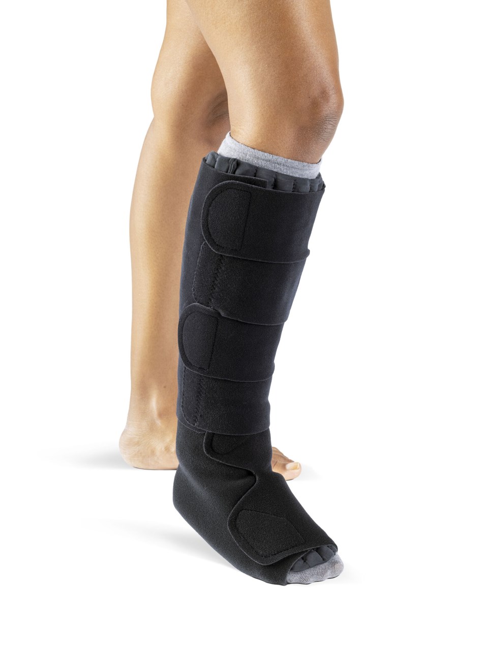 Female wearing the MCE CHIPFLOW CALF and FOOT in BLACK