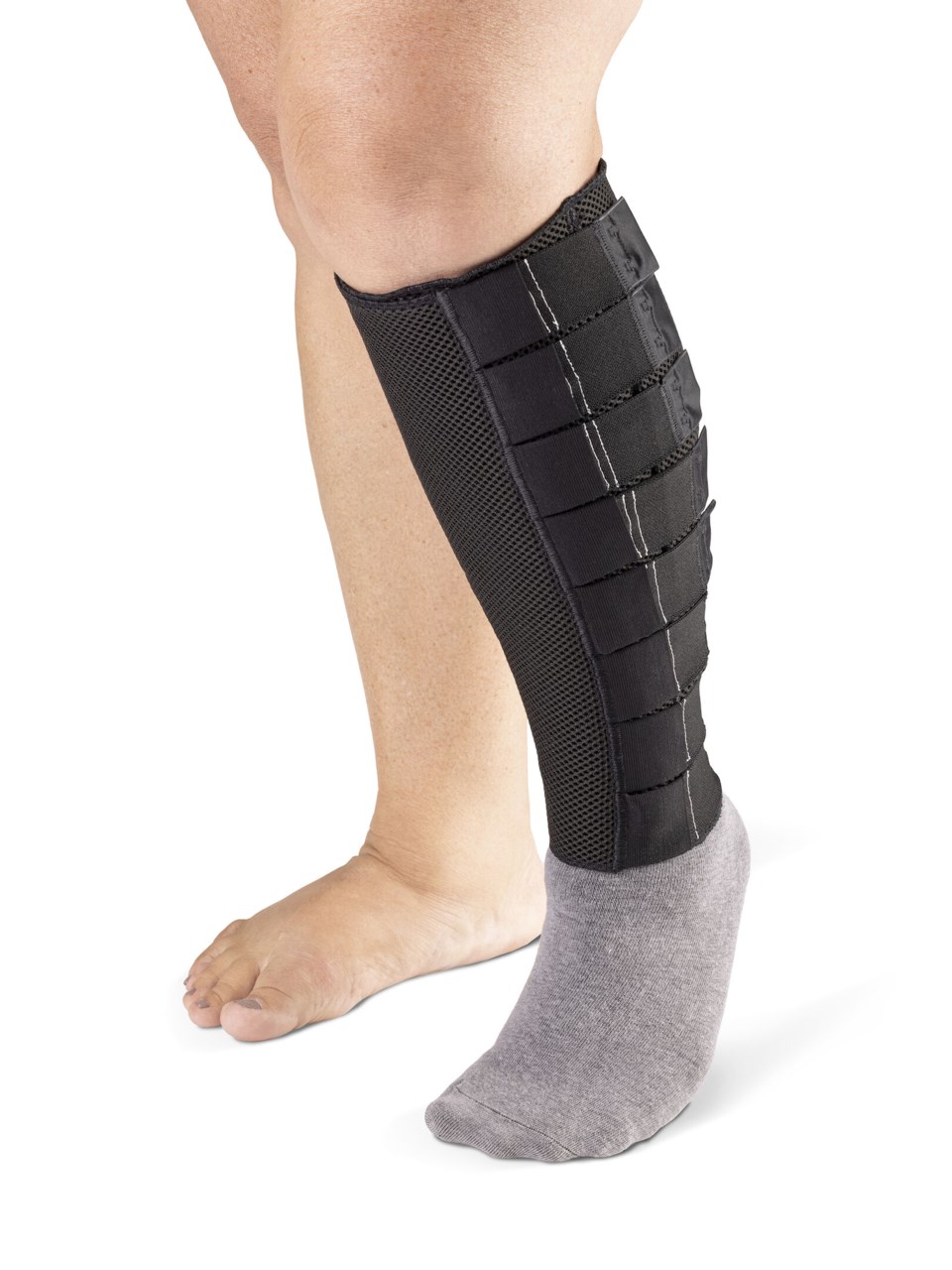 sigvaris MCE coolflex standard calf inelastic compression garment in black