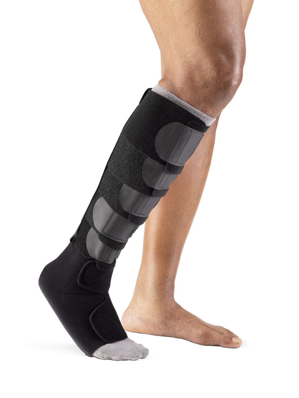 Female wearing COMPREFIT STANDARD CALF and FOOT in BLACK