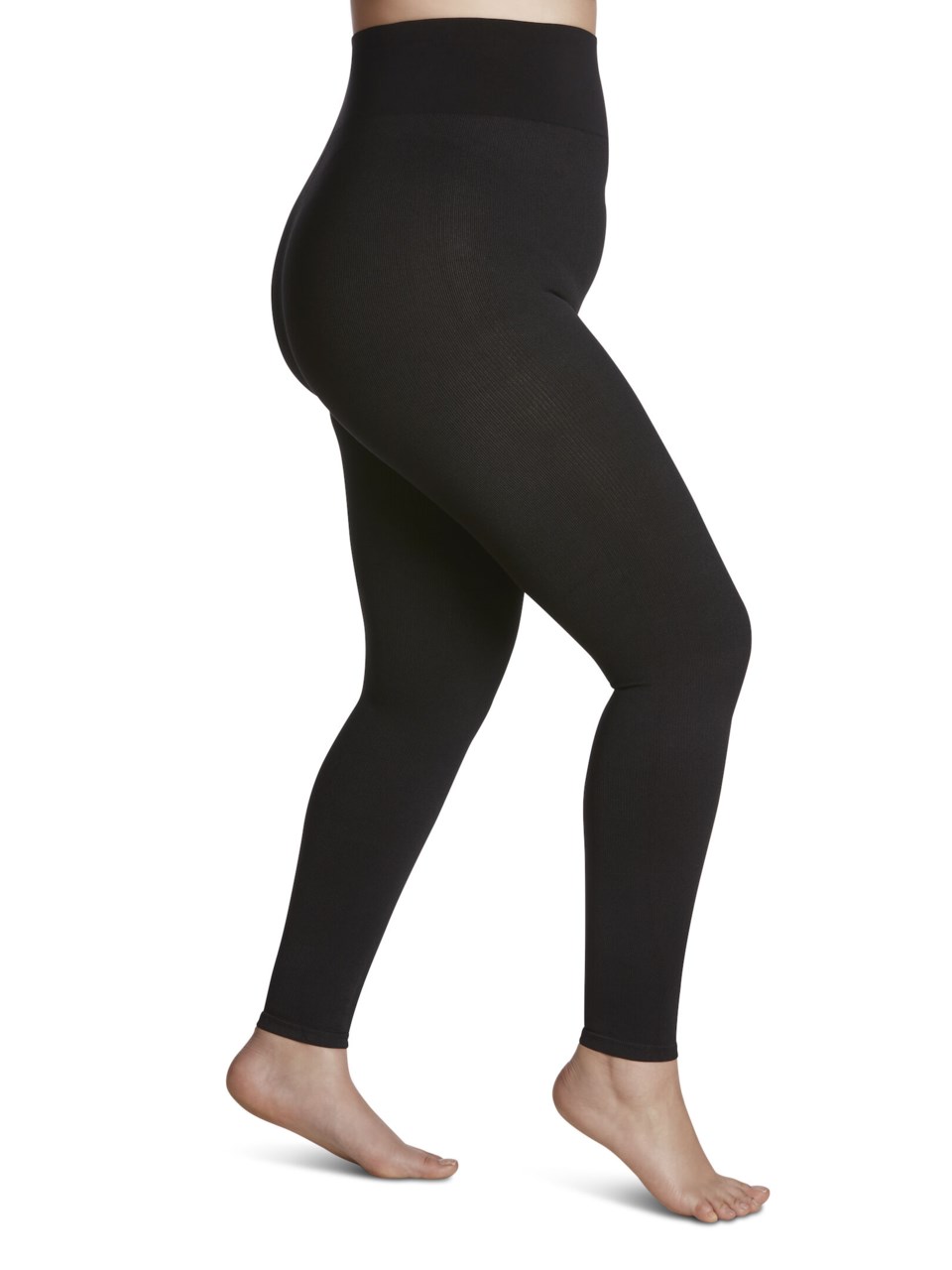 Female wearing WELLBEING SOFT SILHOUETTE compression leggings in BLACK